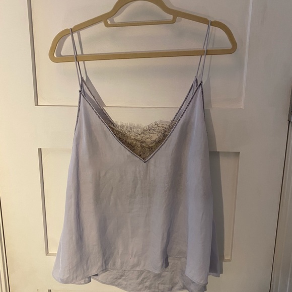 Free People lavender silk and lace tank Sz M - Picture 4 of 4